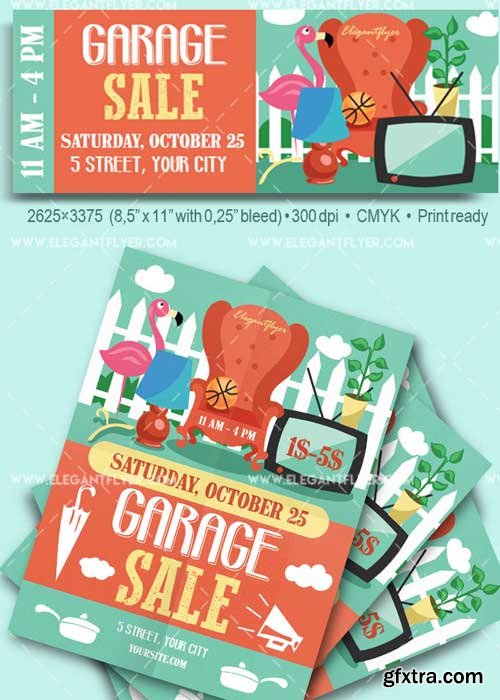 Garage Sale V18 Flyer PSD Template + Facebook Cover