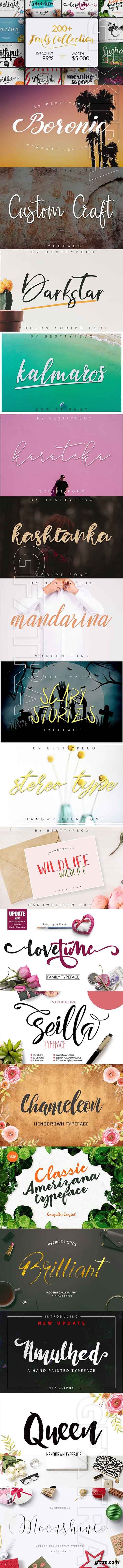 200+ Fonts Collection