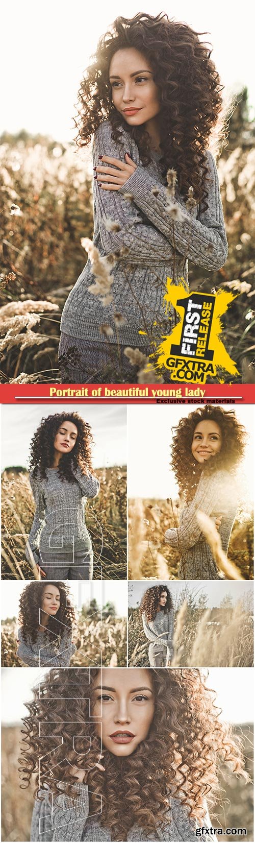 Portrait of beautiful young lady against the background of autumn nature