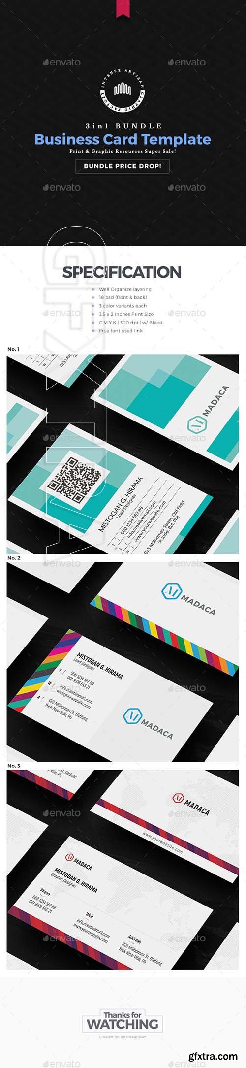 GraphicRiver - Business Card - 3in1 Bundle 20757631