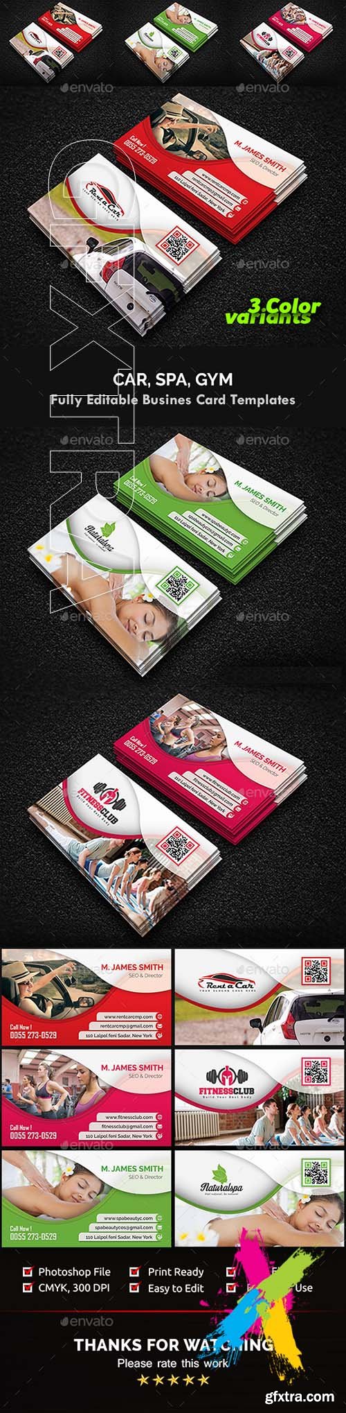 GraphicRiver - Gym Spa & Car Business Card Templates 20754142