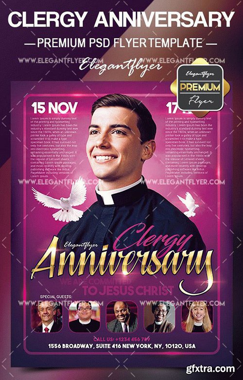 Clergy Anniversary – Flyer PSD Template + Facebook Cover