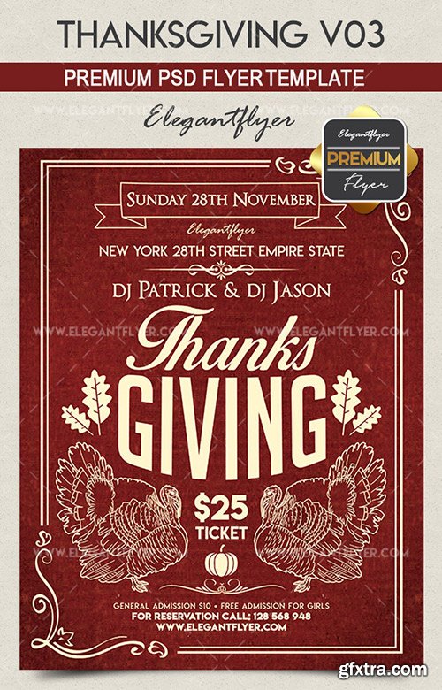 Thanksgiving V03 – Flyer PSD Template + Facebook Cover