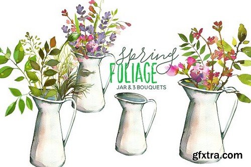 CM - Spring Foliage Watercolor Bundle 1277861