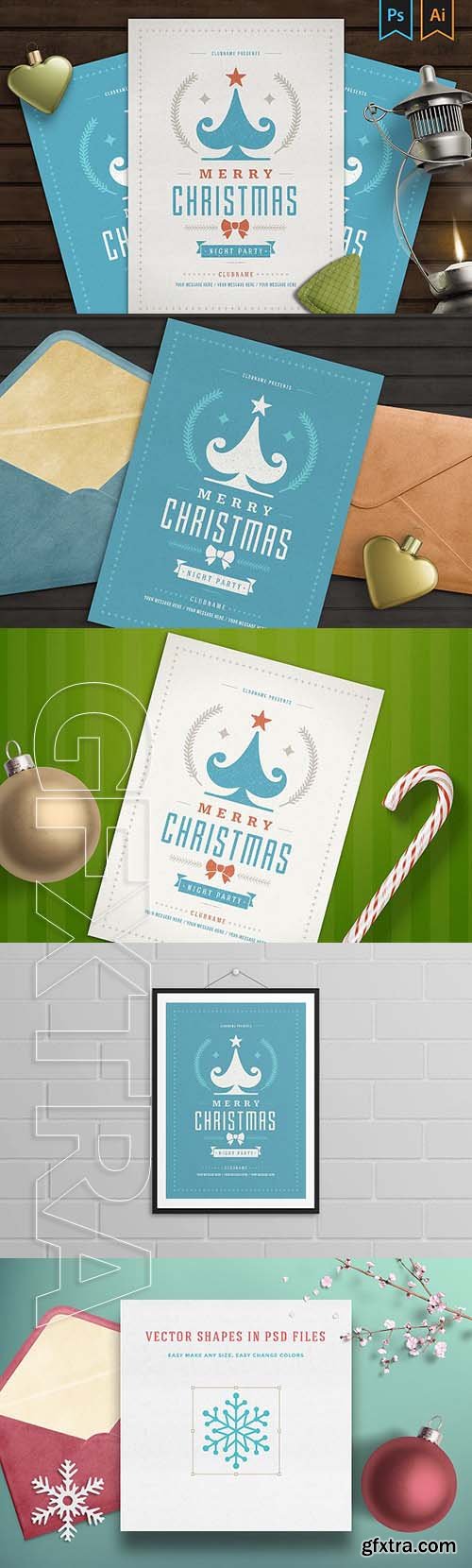 CreativeMarket - Christmas party invitation flyer 1903660