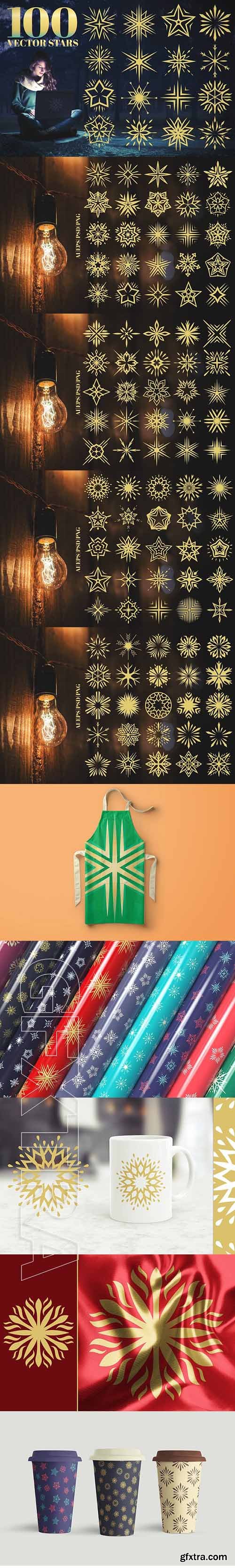 CreativeMarket - 100 Star Vector Ornaments 1934035