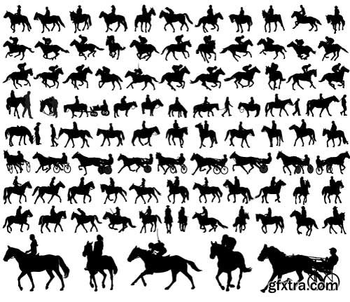 Vectors - Horses Silhouettes Set 16