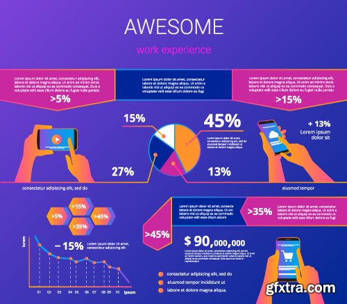 Vectors - Infographic with Modern Devices 15