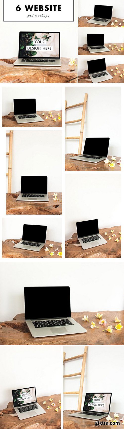 CM - Mac Laptop Mockup PSD Wood Desk 1869120