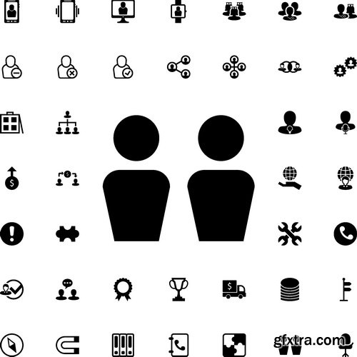 Vectors - Different Black Icons Mix