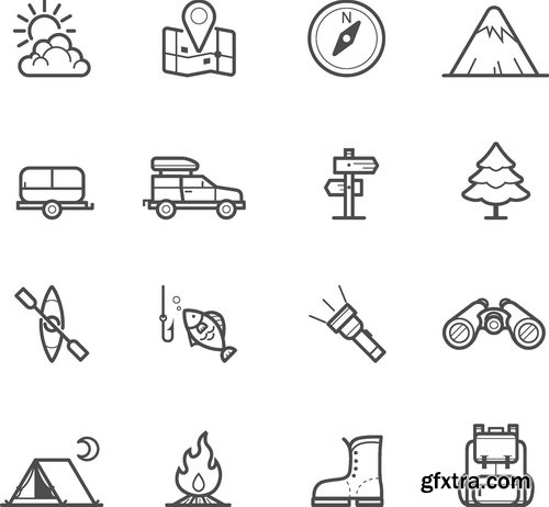 Vectors - Different Black Icons Mix