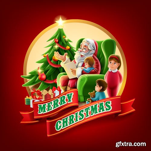 Vectors - Backgrounds with Santa Claus 19