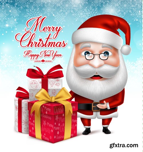 Vectors - Backgrounds with Santa Claus 19