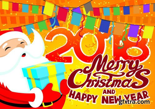 Vectors - Backgrounds with Santa Claus 19