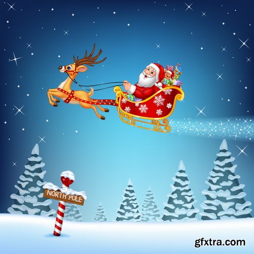 Vectors - Backgrounds with Santa Claus 19