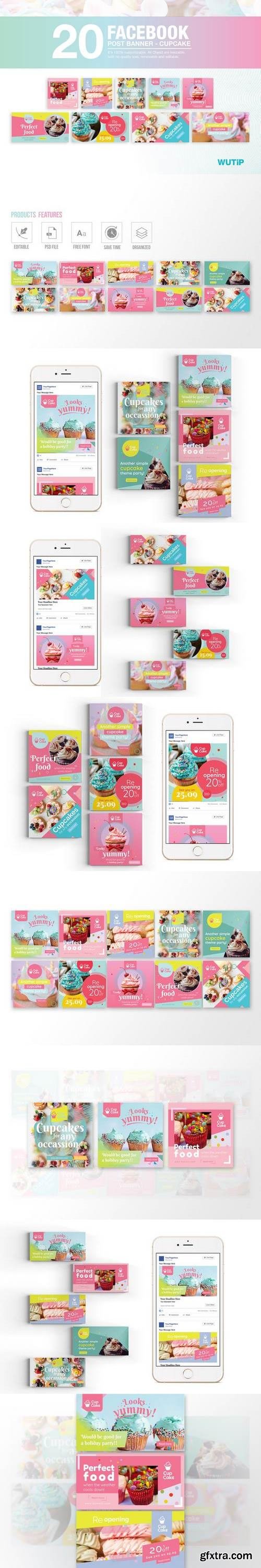 20 Facebook Post Banner - Cupcake