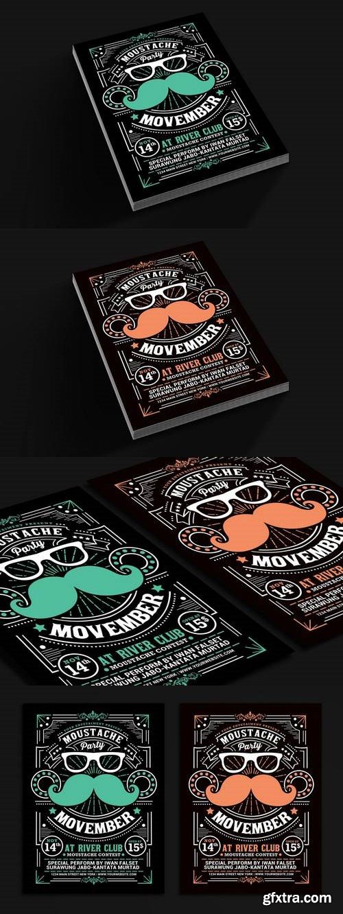 Thehungryjpeg - Movember Moustache Party Flyer 97489