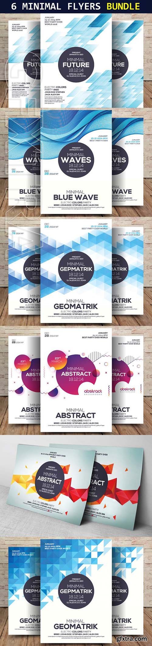 CreativeMarket - 6 Minimal Flyers Bundle 1949995