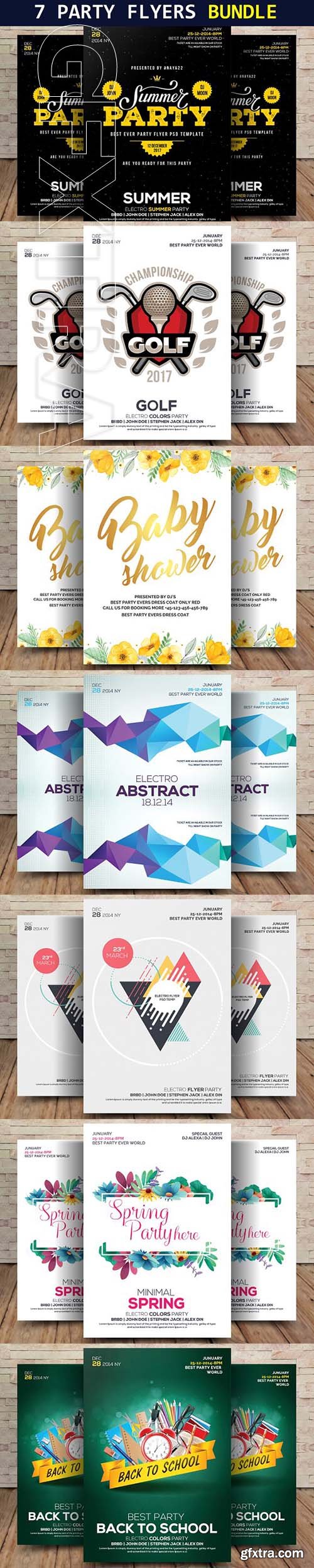 CreativeMarket - 7 Party Flyers Bundle 1950005