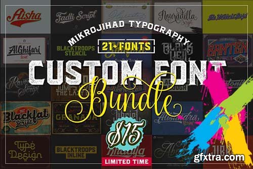 CreativeMarket - 21+ Custom Font Bundle 1950312