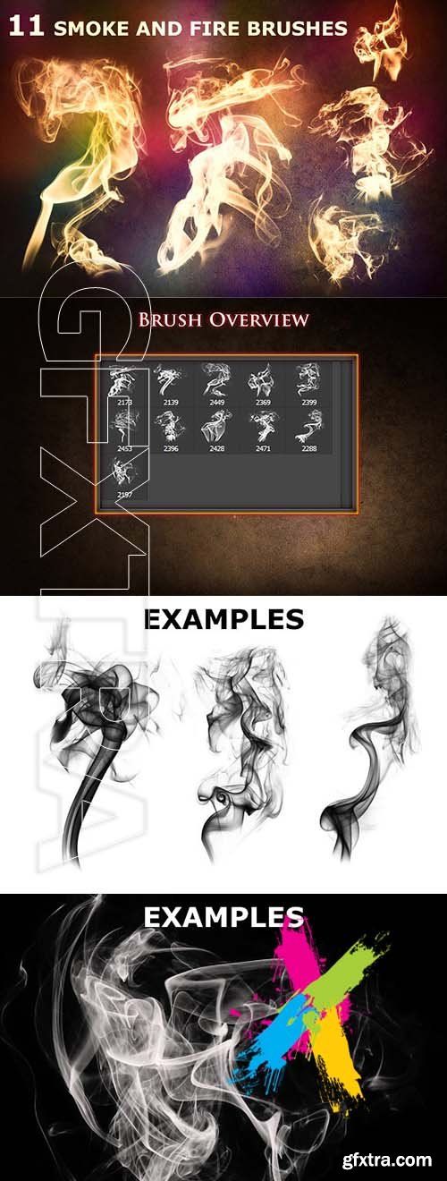 CreativeMarket - 11 Smoke and Fire Brushes 1875979