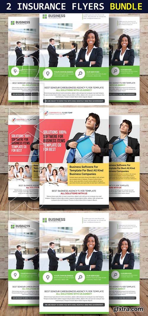 CreativeMarket - 2 Insurance Business Flyers Bundle 1949985