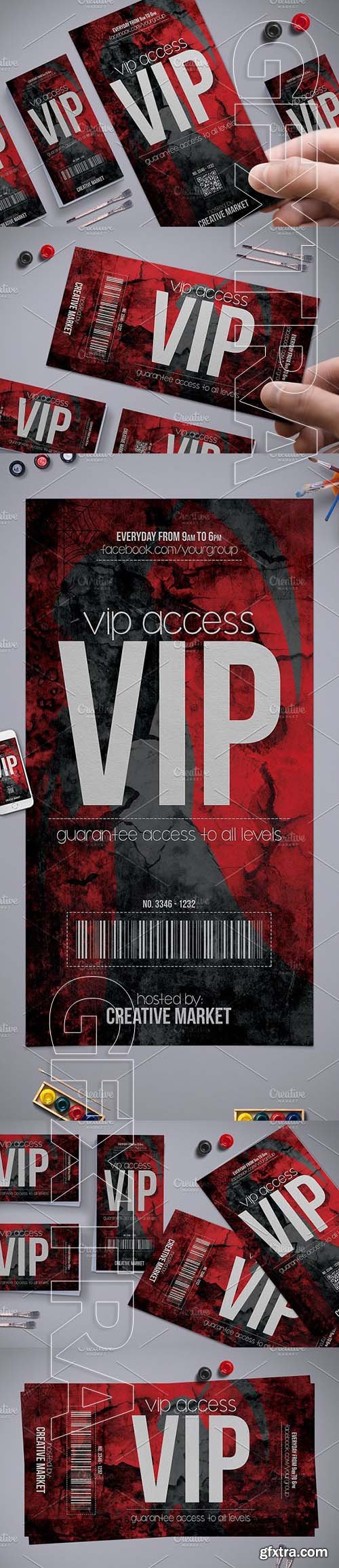 CreativeMarket - Horror Style Vip Pass Template 1951187