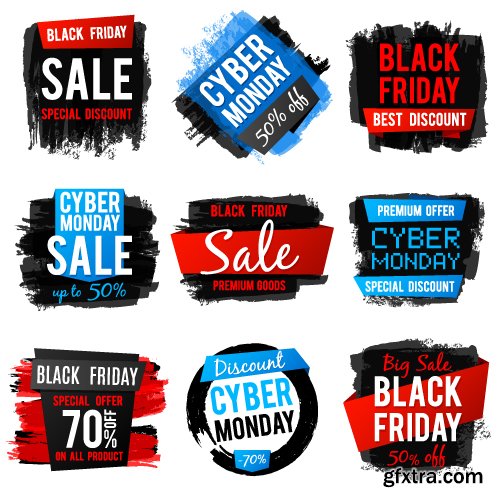 Vectors - Black Friday Shiny Labels