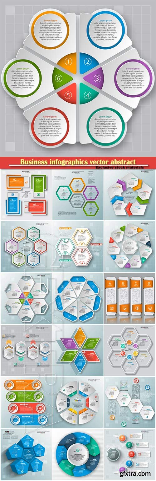 Business infographics vector abstract 3d paper, infographic elements