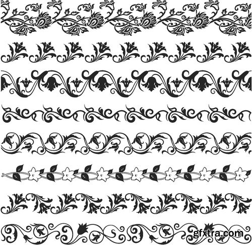 Vectors - Seamless Floral Borders 46