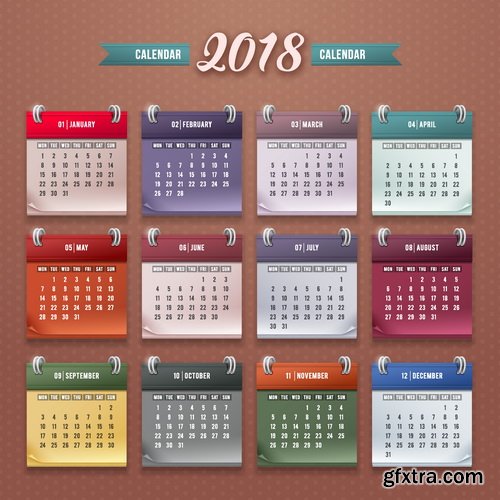 Vectors - 2018 Calendars Set 7