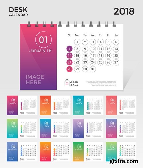 Vectors - 2018 Calendars Set 7