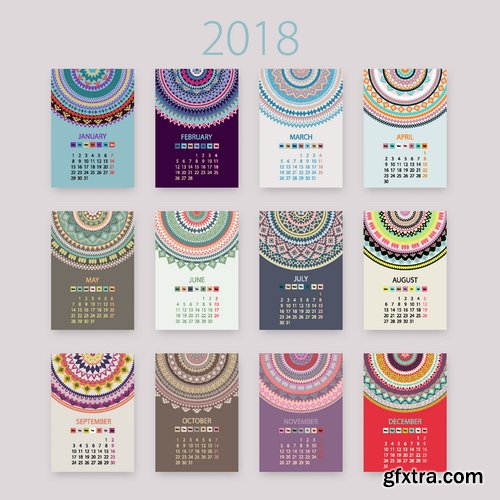 Vectors - 2018 Calendars Set 7