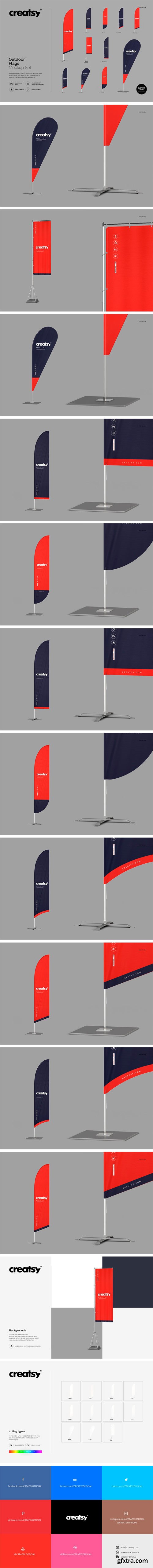 CM - Outdoor Flags Mockup Set 1922474