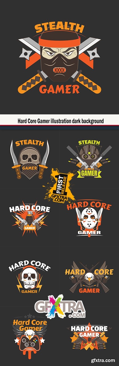 Hard Core Gamer illustration dark background