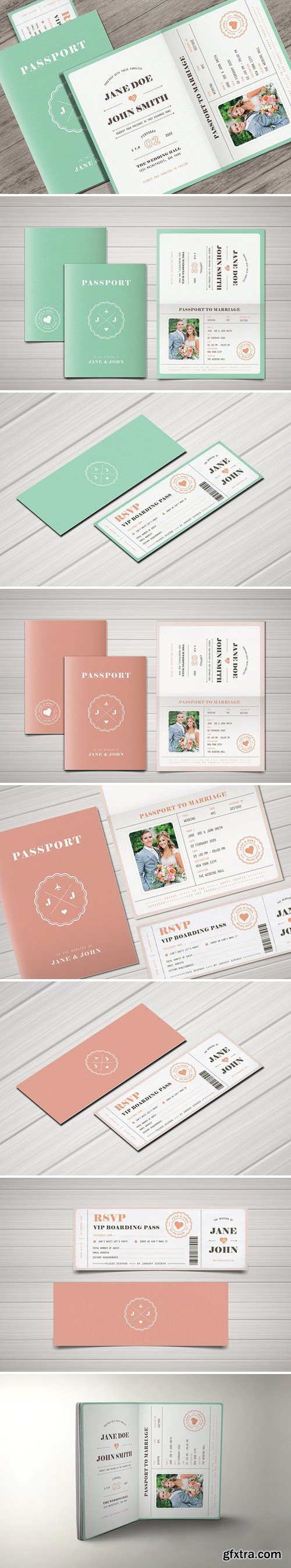 CM - Pastel Passport Wedding Invitation 1883950