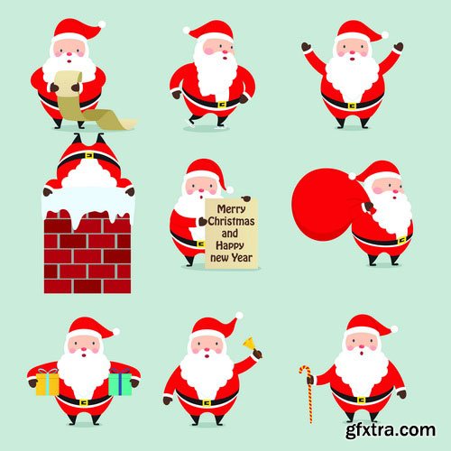 Vectors - Cartoon Santa Clauses 17