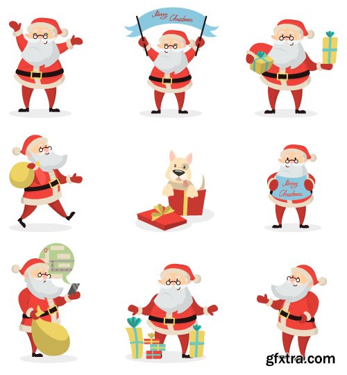 Vectors - Cartoon Santa Clauses 17