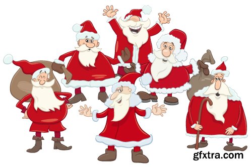 Vectors - Cartoon Santa Clauses 17