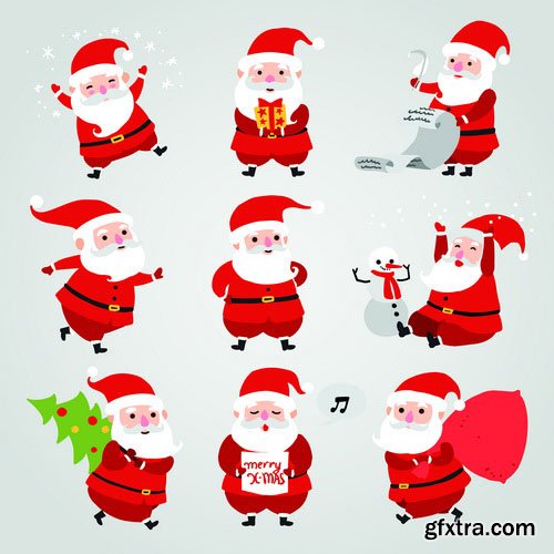 Vectors - Cartoon Santa Clauses 17