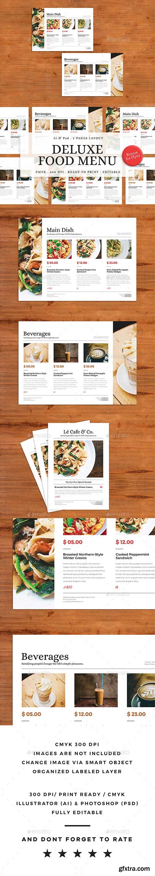 Graphicriver - Deluxe Food Menu + A4 Flyer Menu 19576618