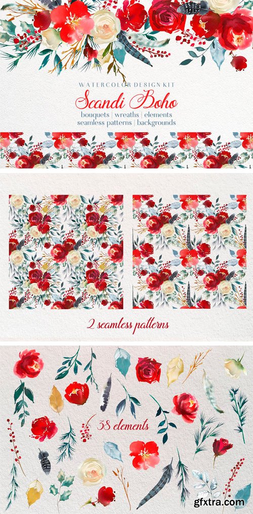 CM - Boho Scandi Red Flowers PNG 1921788