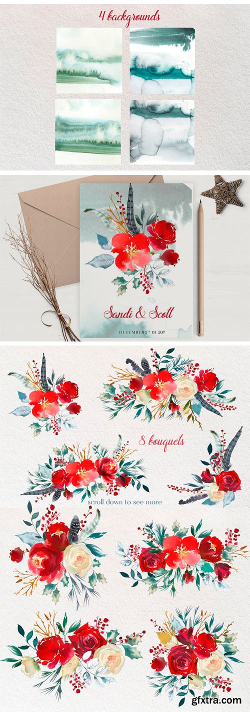 CM - Boho Scandi Red Flowers PNG 1921788