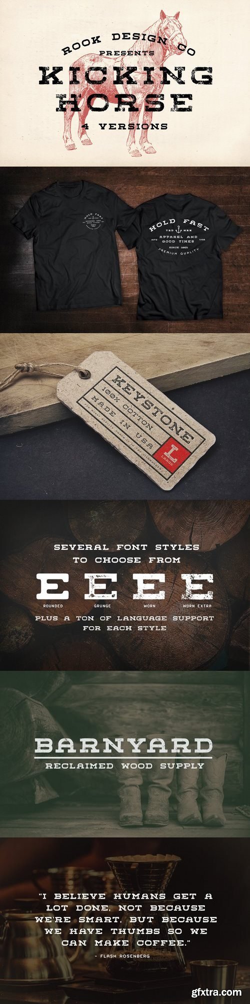 CM -  Kicking Horse - 4 Font Family 1336046