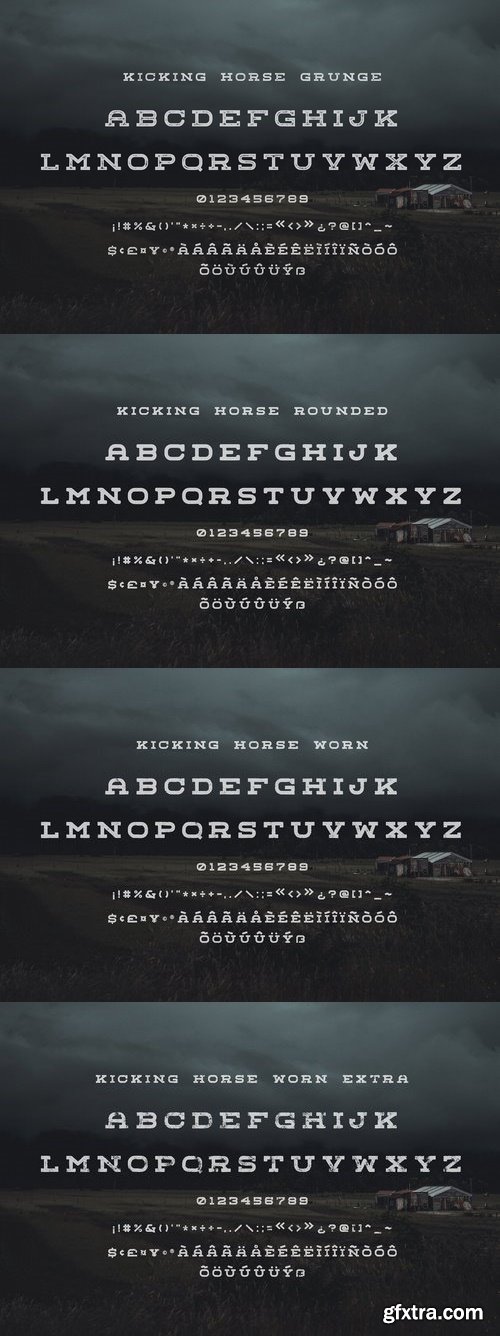 CM -  Kicking Horse - 4 Font Family 1336046