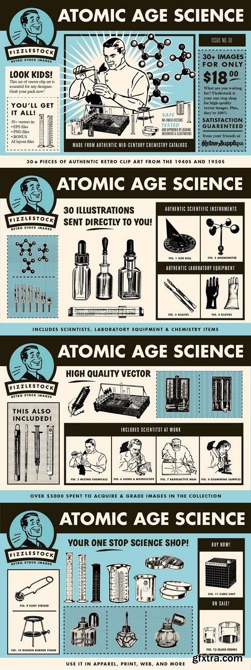 CM -  Atomic Age Science Part I | Clip Art 1338588