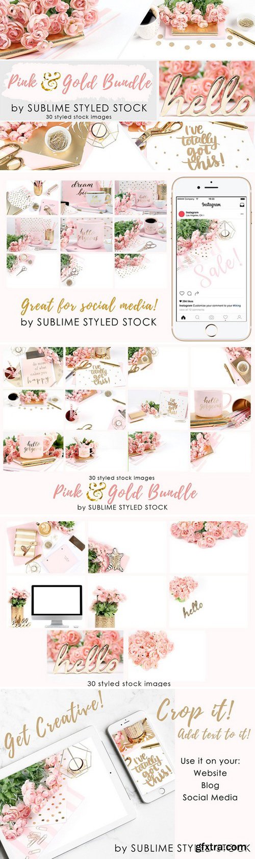 CM - Bundle ~ Pink and Gold, bundle of 30 1872085