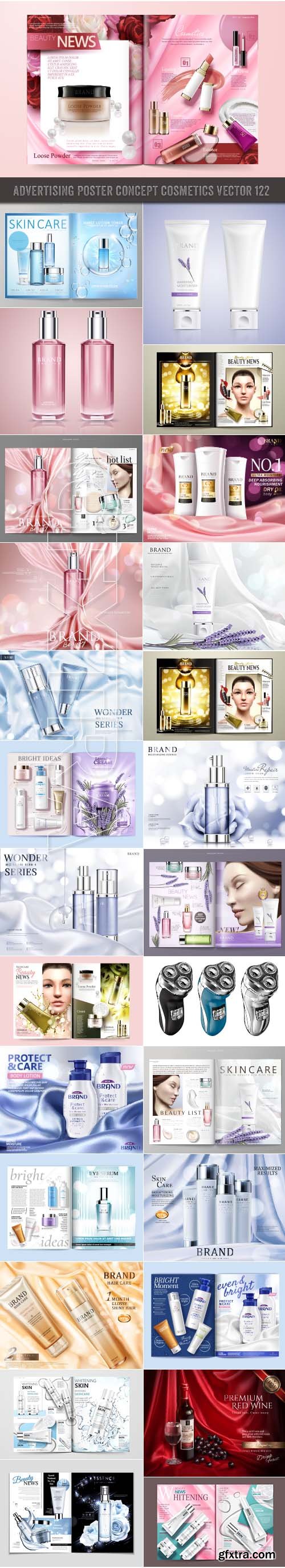 Advertising Poster Concept Cosmetics vector 122