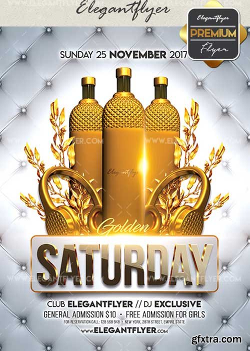 Golden Saturday V18 Flyer PSD Template + Facebook Cover