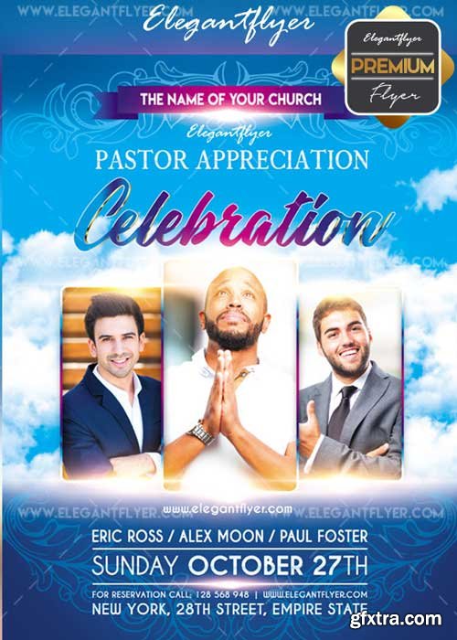 Pastor Appreciation V21 Flyer PSD Template + Facebook Cover